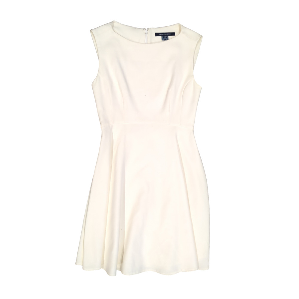 French Connection Cream Sleeveless Mini Dress